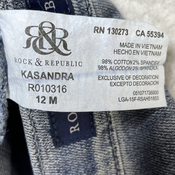 Rock & Republic Kasandra Bootcut Size 12 Mid Rise Blue Emrboidered Jeans 33x32 - Picture 13 of 14